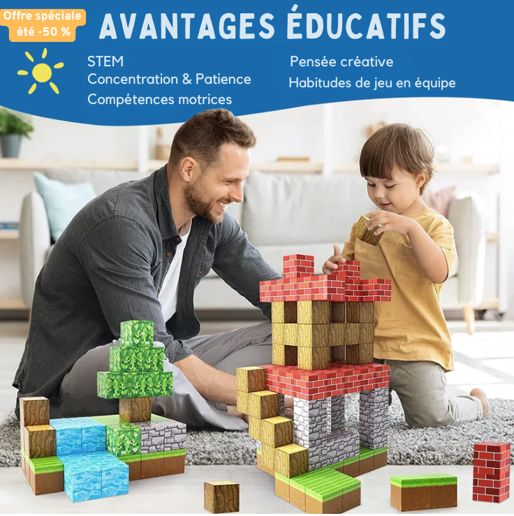 Et si ton enfant construisait SON monde pixelisé... sans écran ? 🎮✨ - Pack Illimité